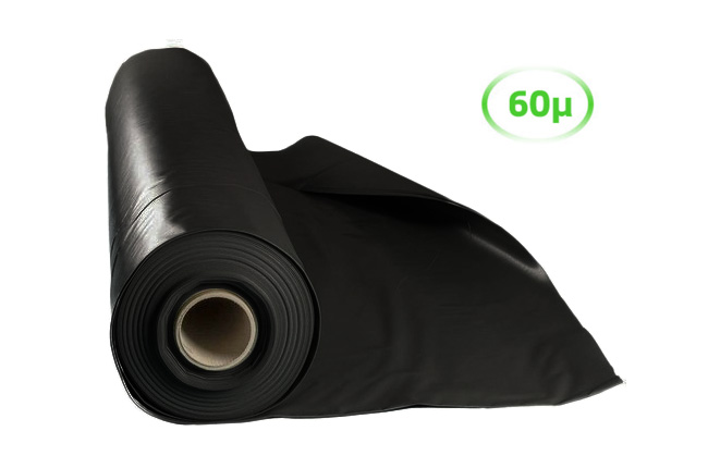 Film plastique noir pour protection de chantier, travaux et peinture - 60µ  - 2x1500 mm x 54 m