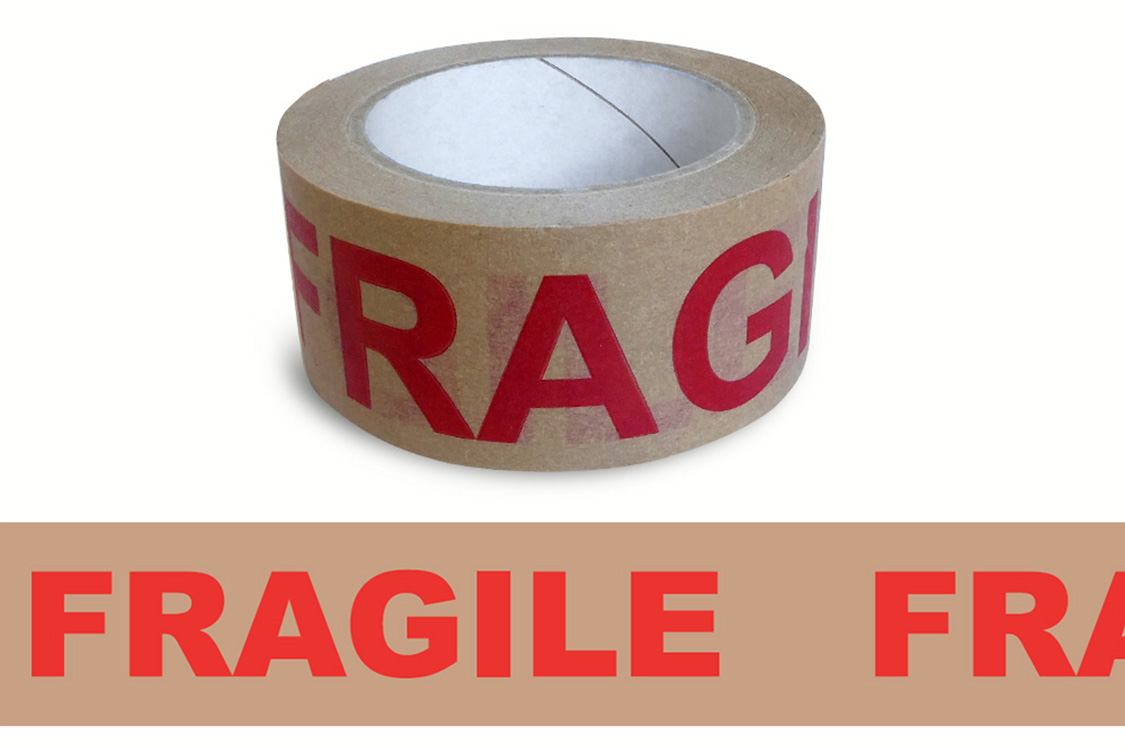 Ruban adhésif imprimé Fragile en papier kraft - Toutembal