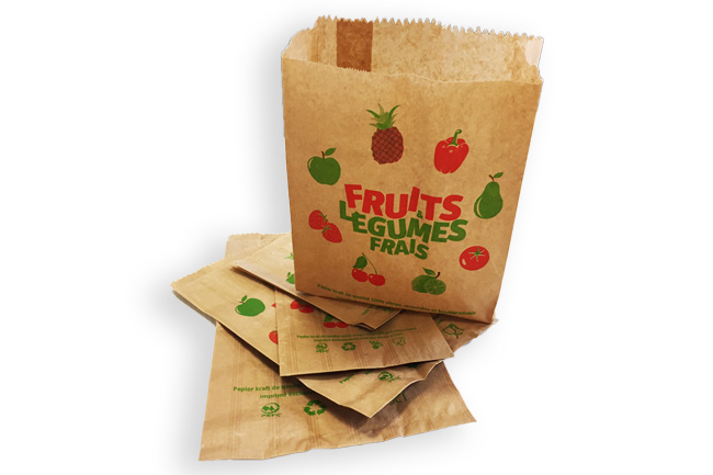 Sac kraft blanc pour grossistes et détaillants fruits et légumes