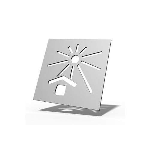 Pochoir aluminium symbole Craint la chaleur Ht 16.5 cm (par 3)
