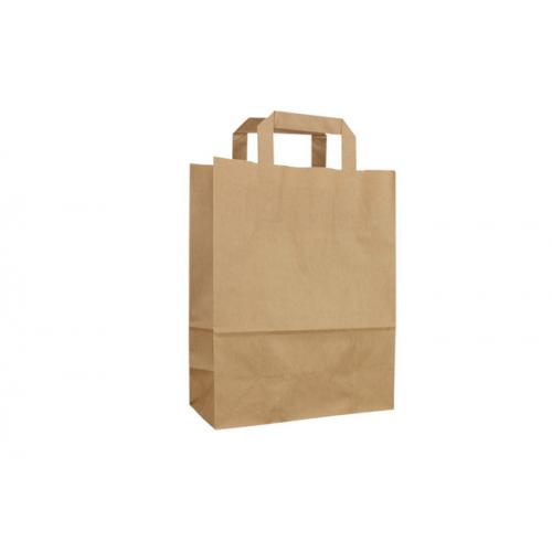 Sac kraft poignées plates en papier brun 90 g/m² 26x12x35cm (par ...
