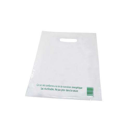 Sac plastique à poignées découpées renforcées 30x7x35cm (par 3...
