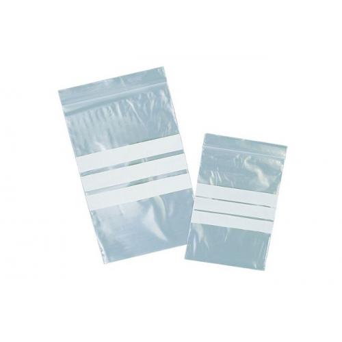Sachet zip inscriptible à bandes blanches 40 x 60 mm (par 3000)
