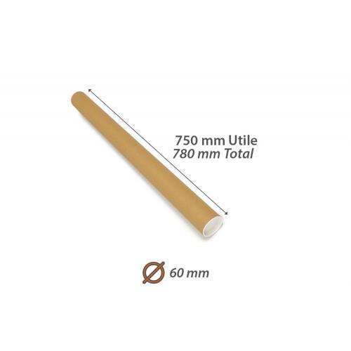 Tube rond en carton Ø int. 60 mm Long. Utile 750 mm (par 24)
