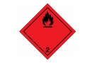 Etiquette adhsive ADR - Gaz inflammable - 100x100 mm (Rl de 1000)
