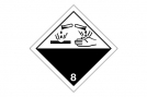 Etiquette adhésive de danger - Matières corrosives (Rl de 1000)