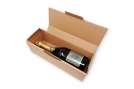 Boîtes en carton brun format 1 bouteille Champagne - 330 x 100 x 100 mm