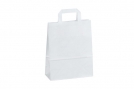 Sac papier kraft blanc  poignes plates - 22x10x28 cm