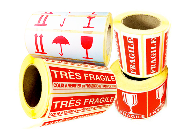 Etiquettes imprimées fragile et étiquettes de signalisation