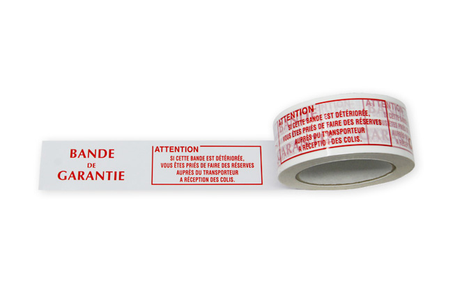 Rouleau adhesif blanc Bande de Garantie