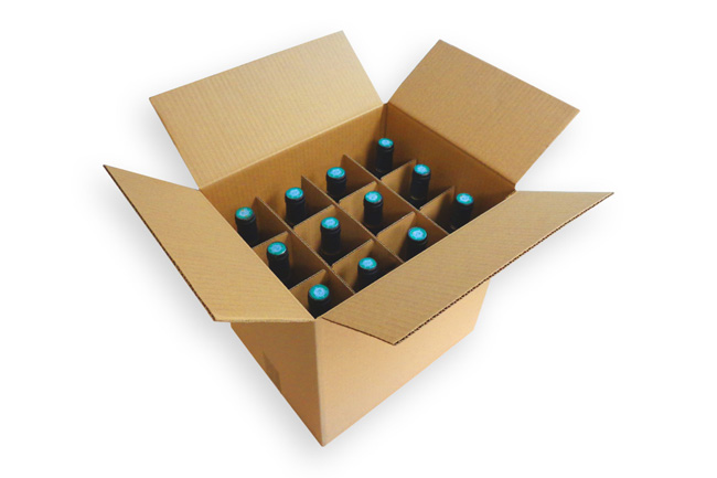 Lot De 5 Cartons à Bouteilles Avec Séparateurs - Protège Jusqu'à 60 Bouteilles, Dimensions 34x26x32 Cm