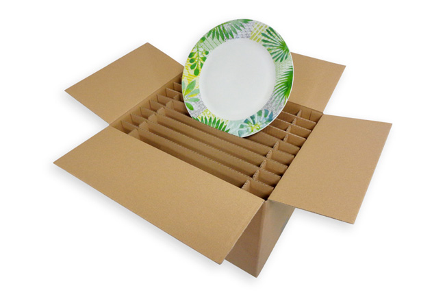 Caisse de rangement en carton pour emballer 24 ou 48 assiettes
