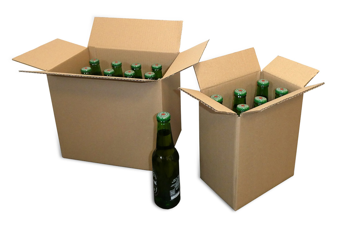 15x Boîte en Carton Marron Vide pour 3 Bouteilles de Vin 27x9x40cm