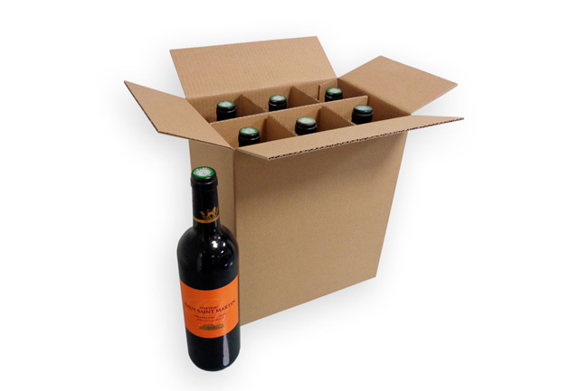 Carton pour 6 bouteilles à croisillon - 263x176x302 mm
