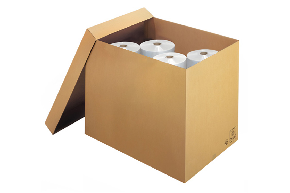 Caisse container carton à couvercle