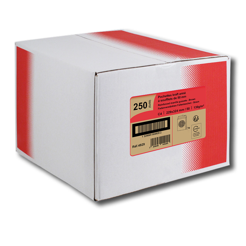 Enveloppe kraft 120g C4 - Courrier+ C4-S [Enveloppebulle.com] 