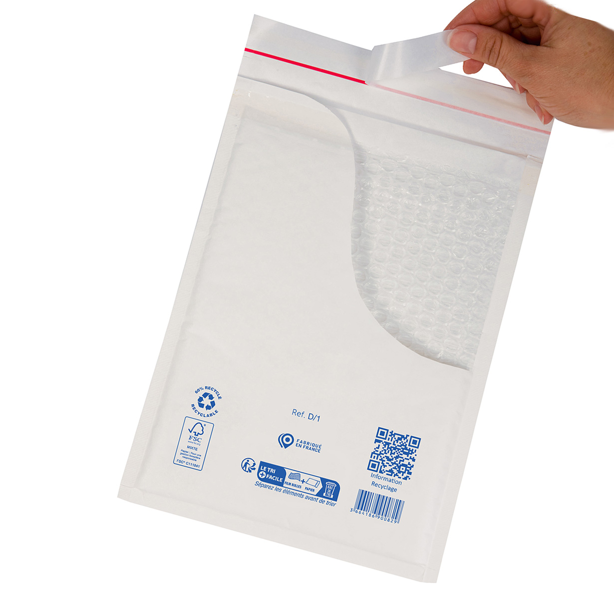 Enveloppes de papier kraft à bulles, taille 0, paq. 5