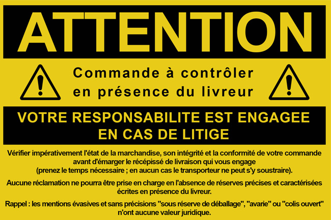 Etquette adhésive de recommandation
