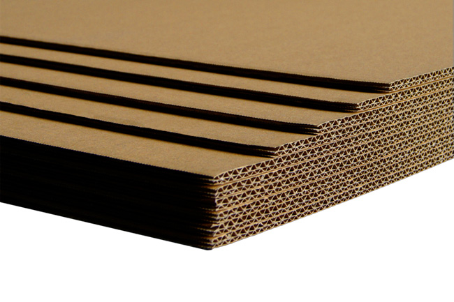 Plaque carton ondulé kraft double-cannelure 120 X 85 cm - Lot de 10 plaques