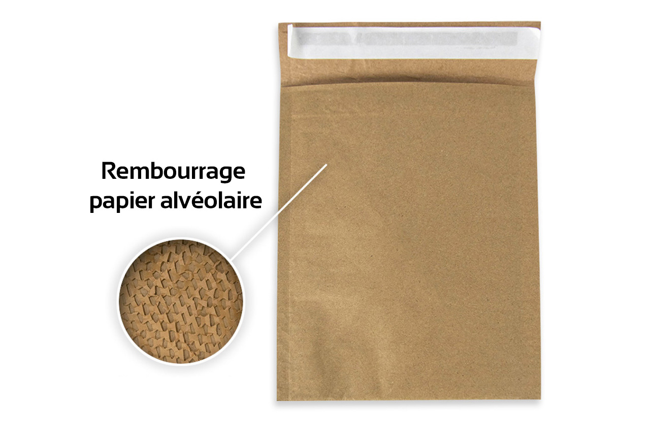 Pochette matelassée écologique en papier alvéolaire