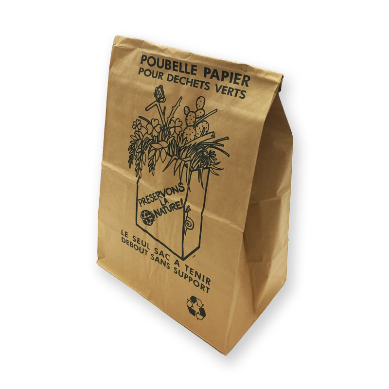 Direct Emballages - , Sacs à fond SOS pour collecte de déchets, Sacs en  papier kraft pour déchets verts et compost